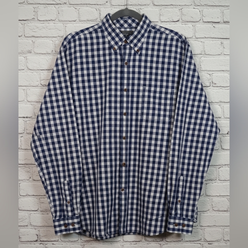 Men's Maker & Company Navy & White Gingham Button-Down Shirt